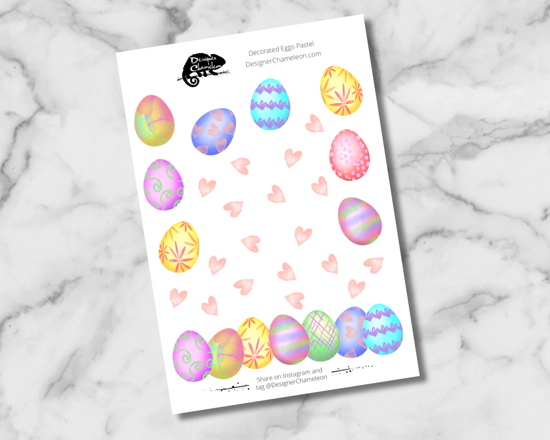 Decorated Eggs Pastel Sticker Set