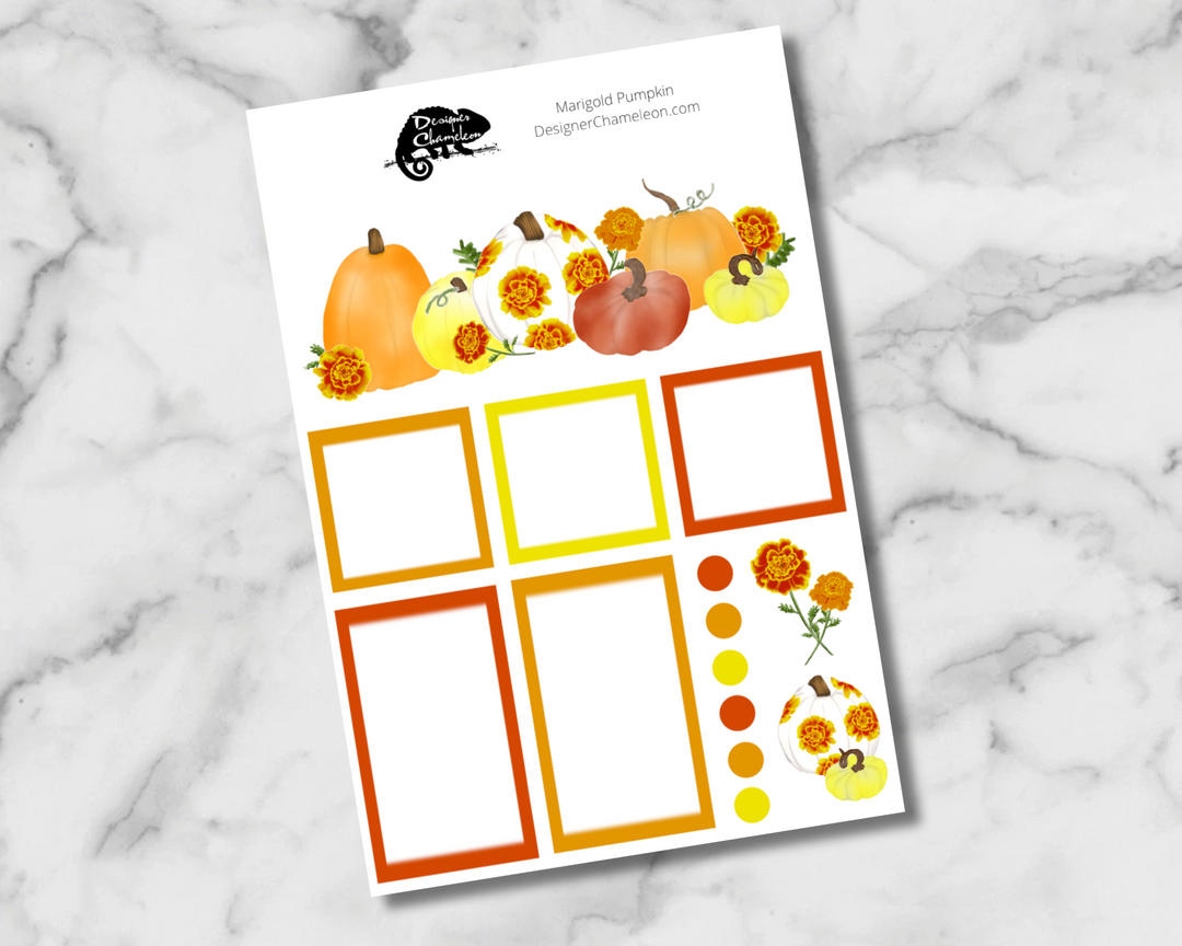 Marigold Pumpkin Sticker Set