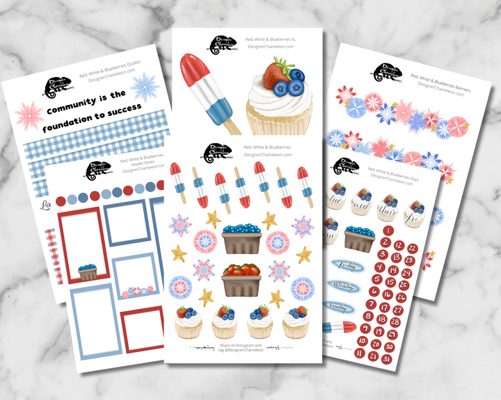 Red White and Blueberries Sticker Collection