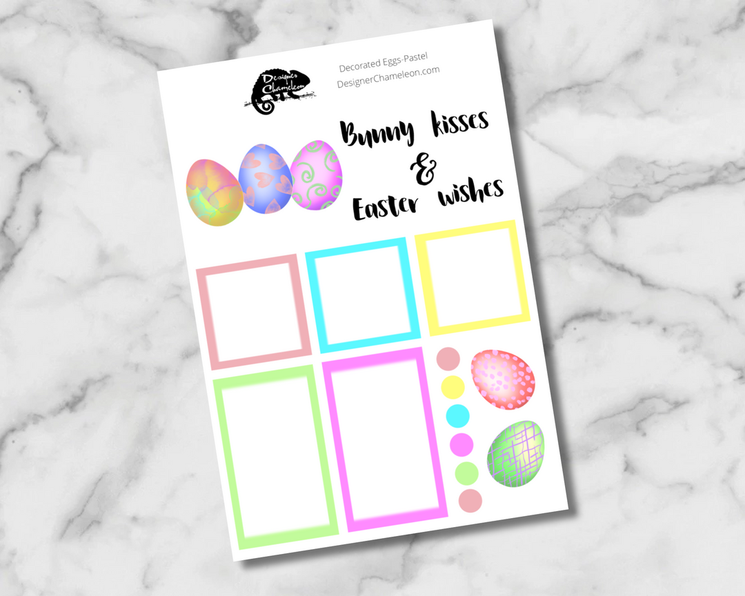 Decorated Eggs Pastel Sticker Set