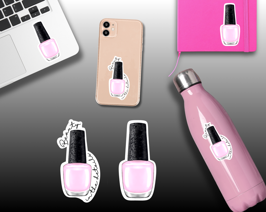 Pink Nail Polish Waterproof Vinyl 3" Sticker