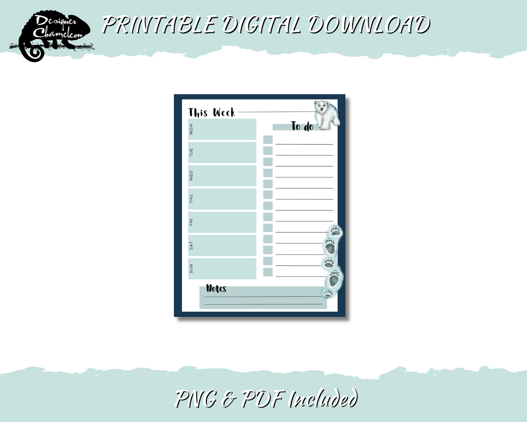 DIGITAL Polar Bears Planner Inserts