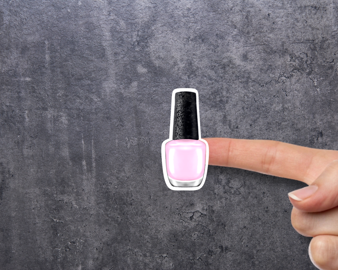 Pink Nail Polish Waterproof Vinyl 3" Sticker