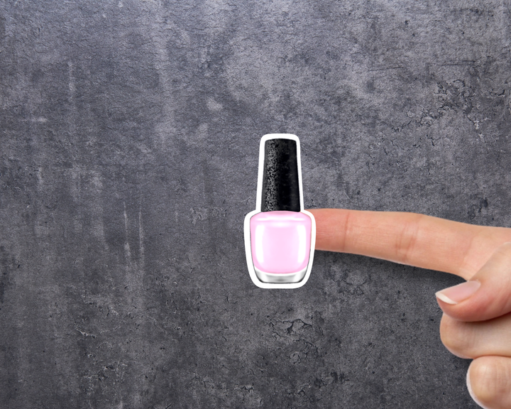 Pink Nail Polish Waterproof Vinyl 3" Sticker