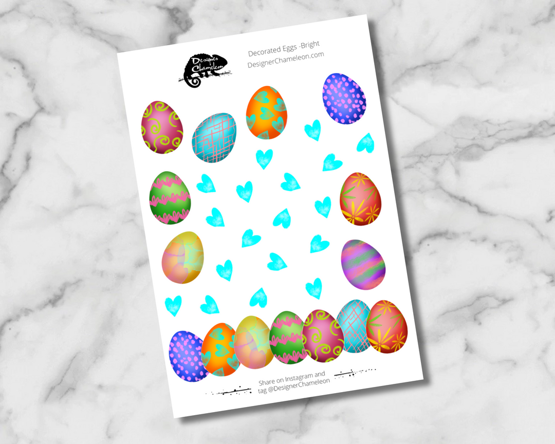 Decorated Eggs Bright Sticker Set