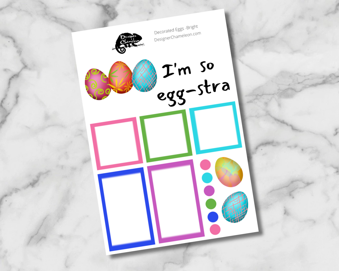 Decorated Eggs Bright Sticker Set