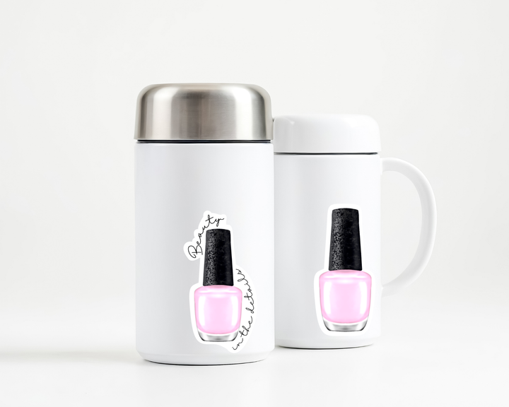 Pink Nail Polish Waterproof Vinyl 3" Sticker