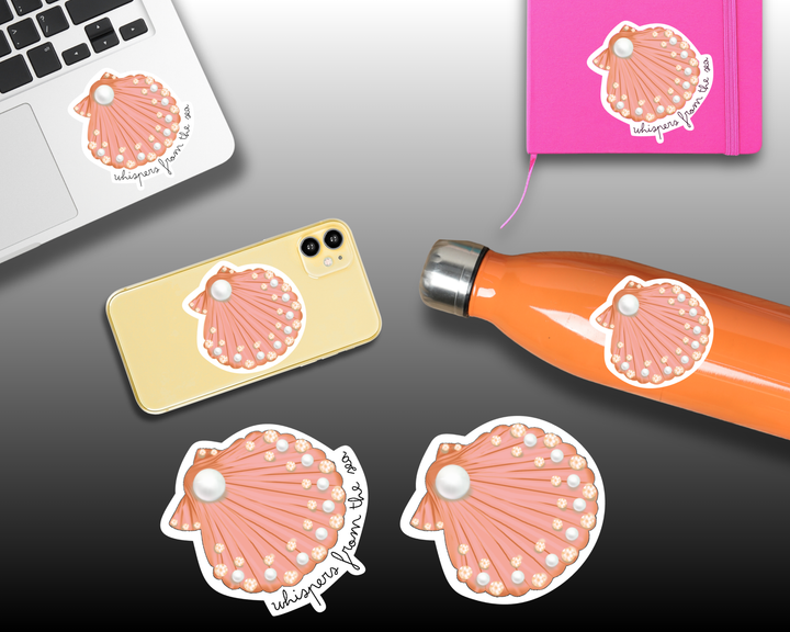 Decorated Seashell Waterproof Vinyl 3" Sticker