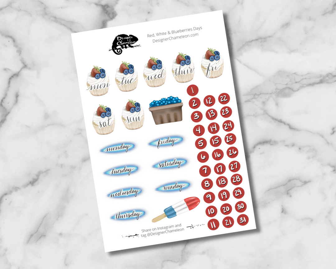 Red White and Blueberries Sticker Collection