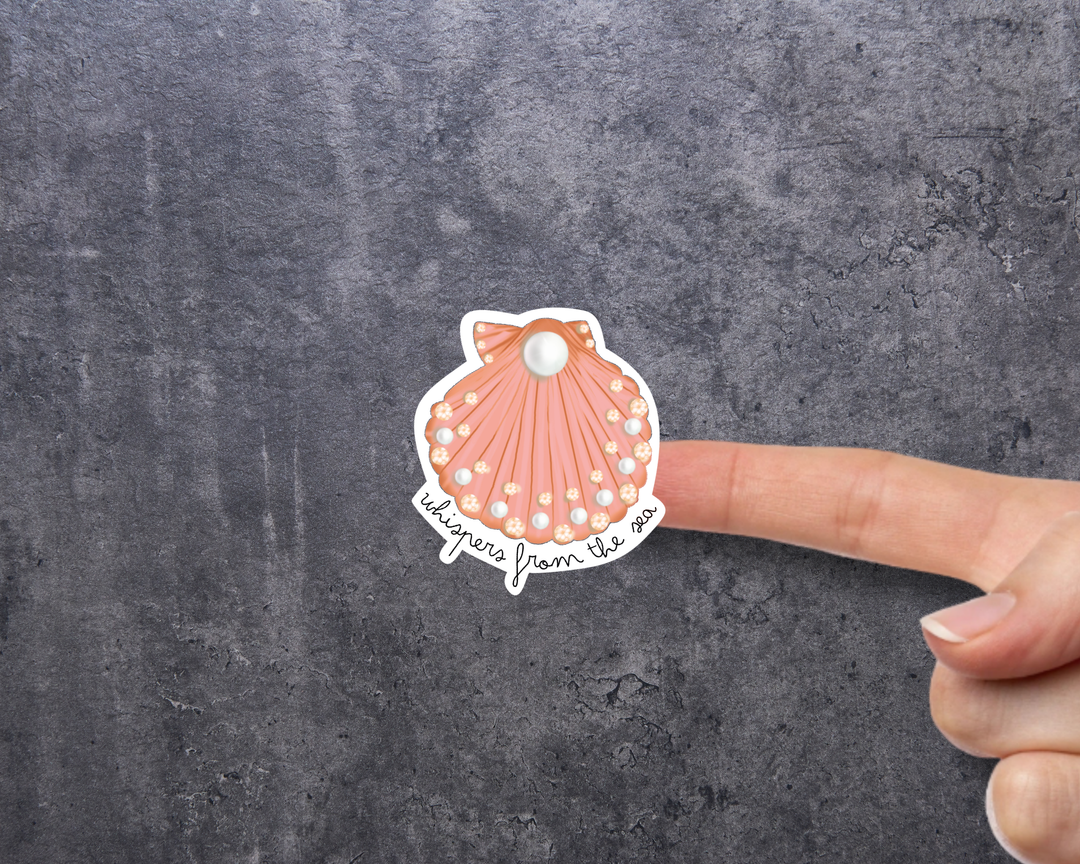 Decorated Seashell Waterproof Vinyl 3" Sticker