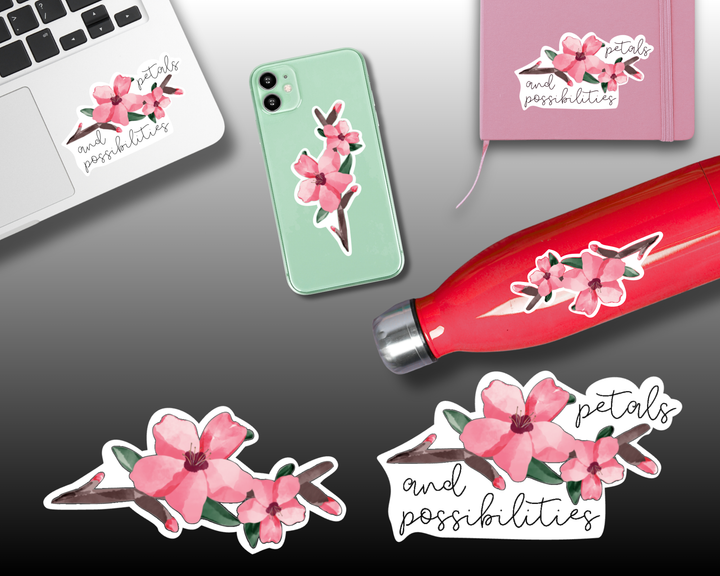 Cherry Blossom Waterproof Vinyl 3" Sticker