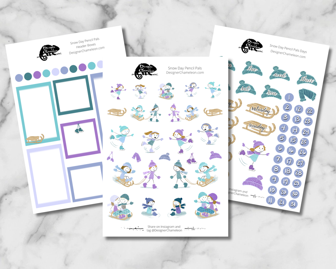 Snow Day Pencil Pals Sticker Collection