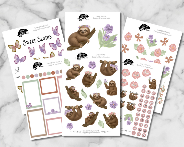 Sweet Sloths Sticker Collection