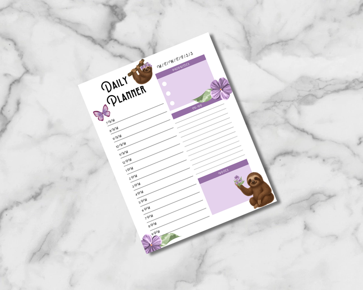 Sweet Sloths Planner Inserts