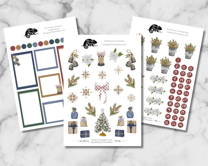 Farmhouse Christmas Sticker Collection