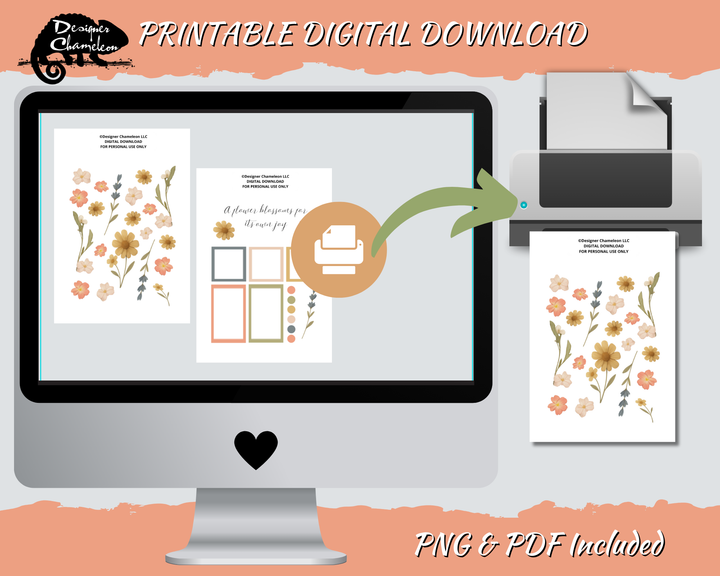DIGITAL Pressed Florals Sticker Set