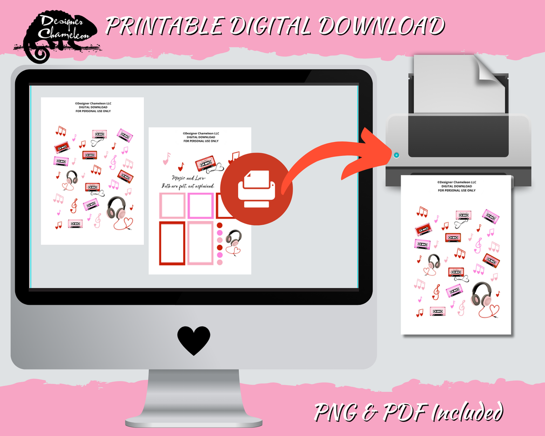 DIGITAL Valentine's Day Mixtape Sticker Set