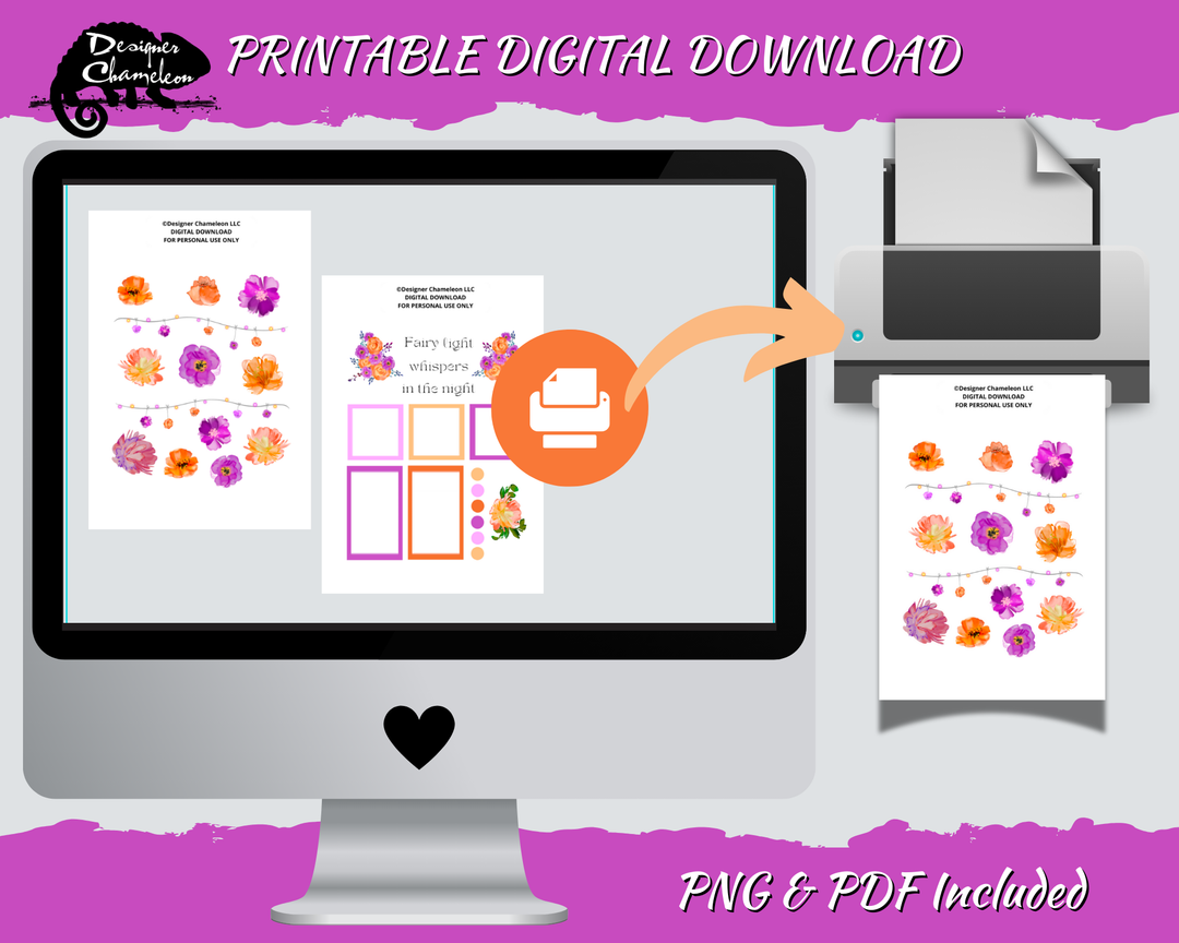 DIGITAL Fairy Light Floral Stickers