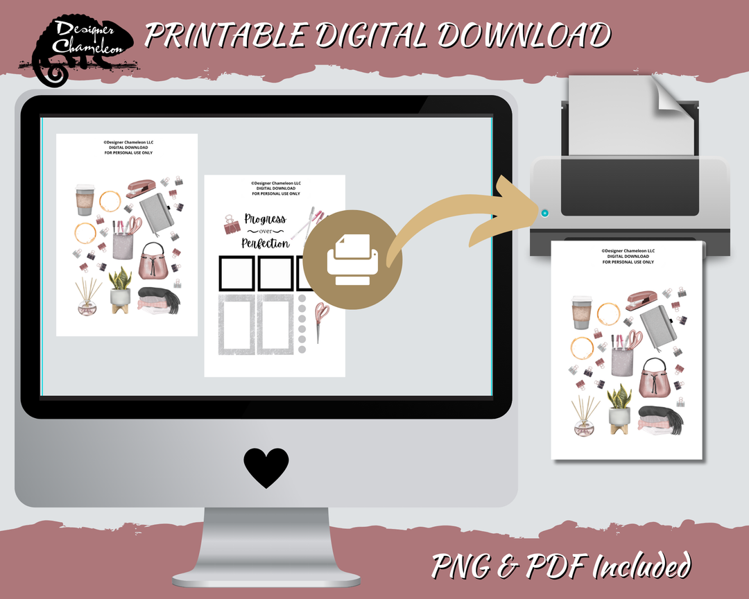 DIGITAL Working From Home Sticker Set