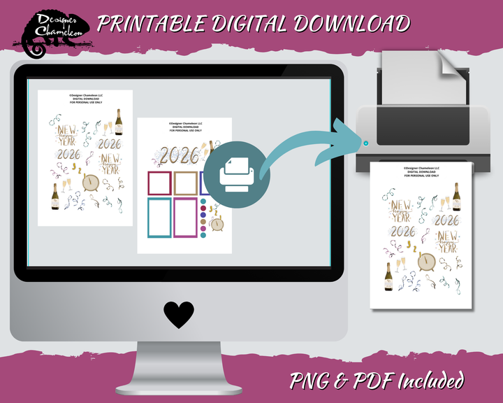 DIGITAL 2026 New Year Sticker Set