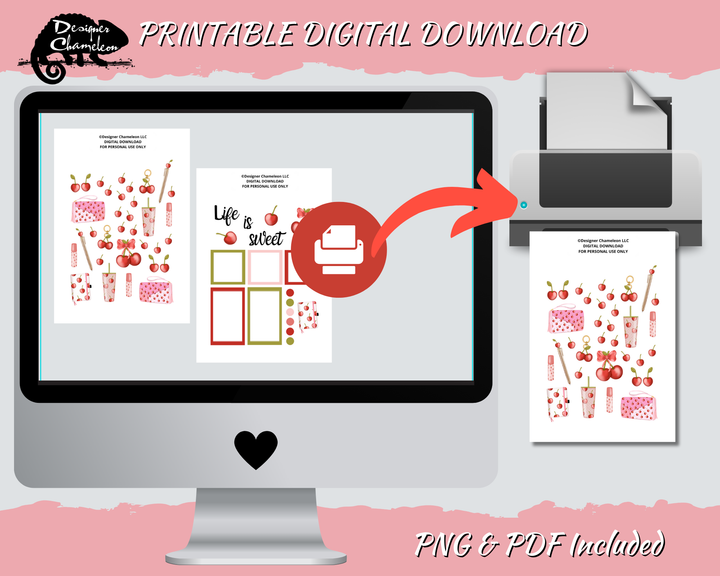 DIGITAL Cherry Style Sticker Set