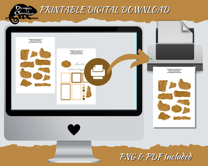 DIGITAL Torn Pages Sticker Set