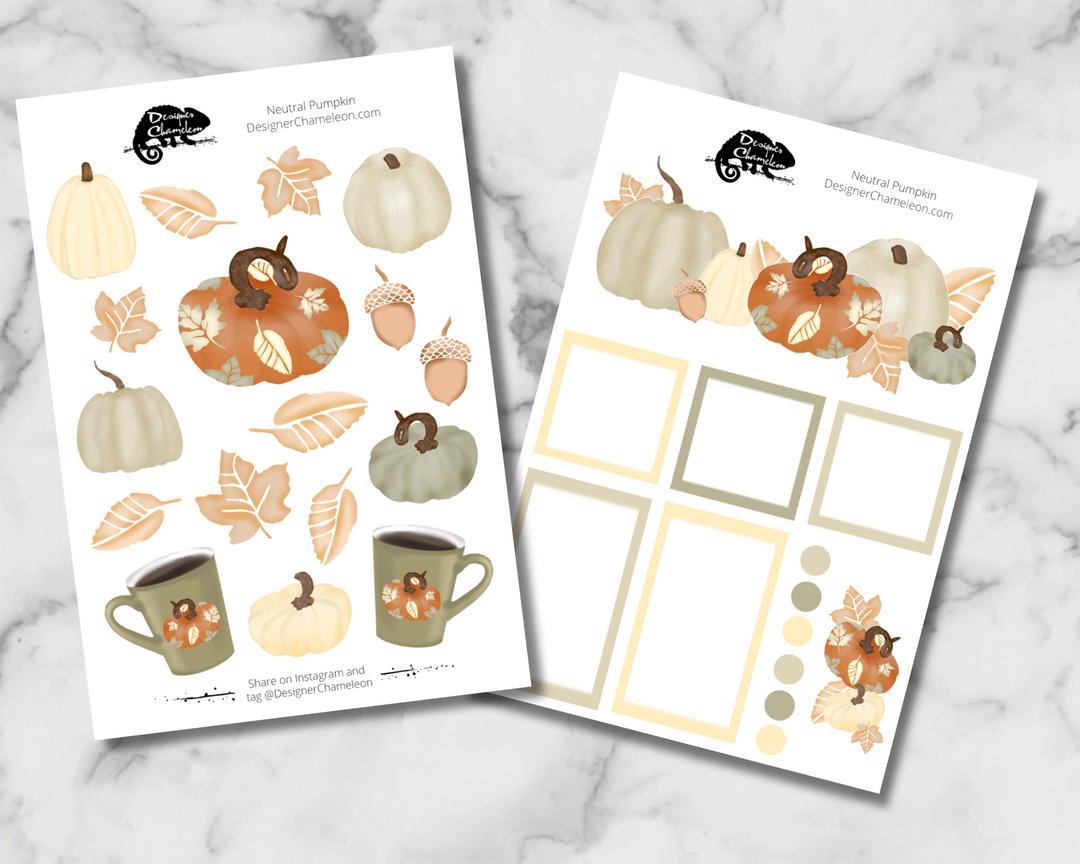 Neutral Pumpkin Sticker Set