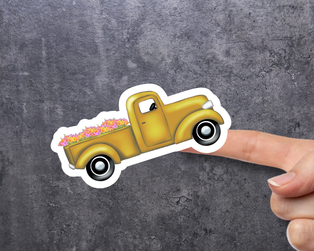 Tulip Truck Waterproof Vinyl 3" Sticker
