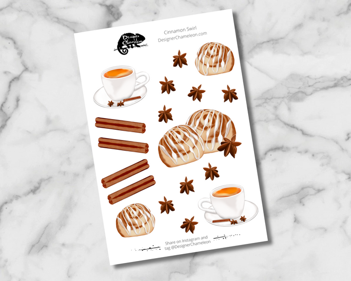 Cinnamon Swirl Sticker Set