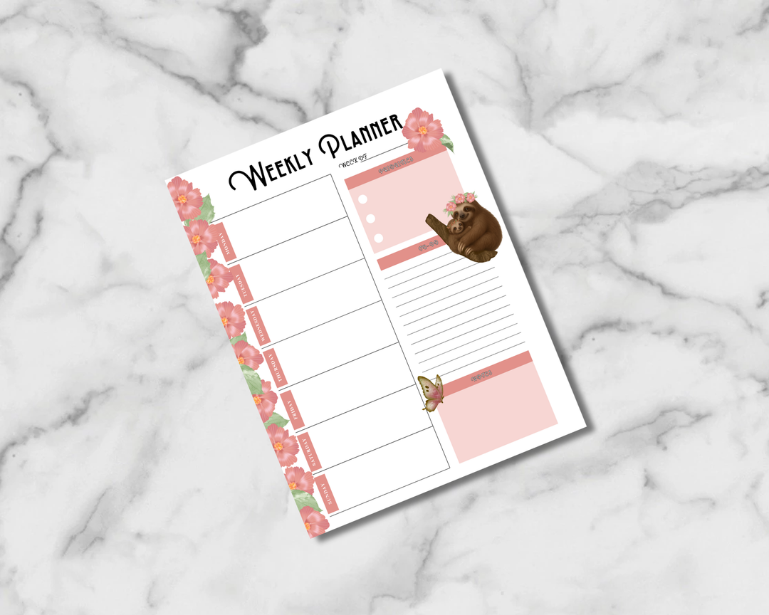 Sweet Sloths Planner Inserts