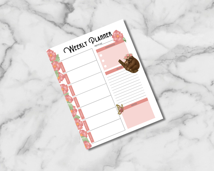 Sweet Sloths Planner Inserts