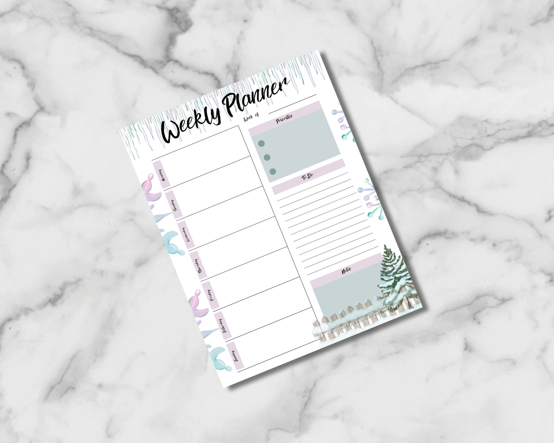 Ice Crystals Planner Inserts