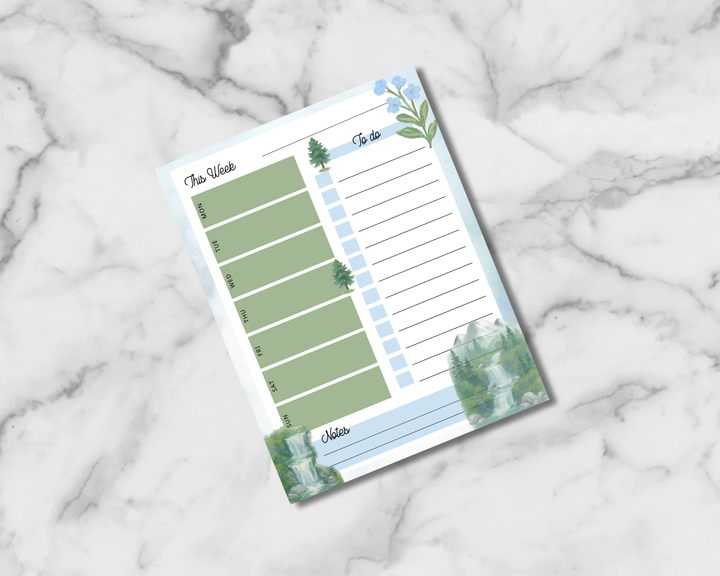 Mountains and Waterfalls Planner Inserts