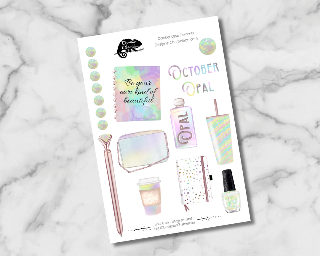 October Opal Elements Stickers