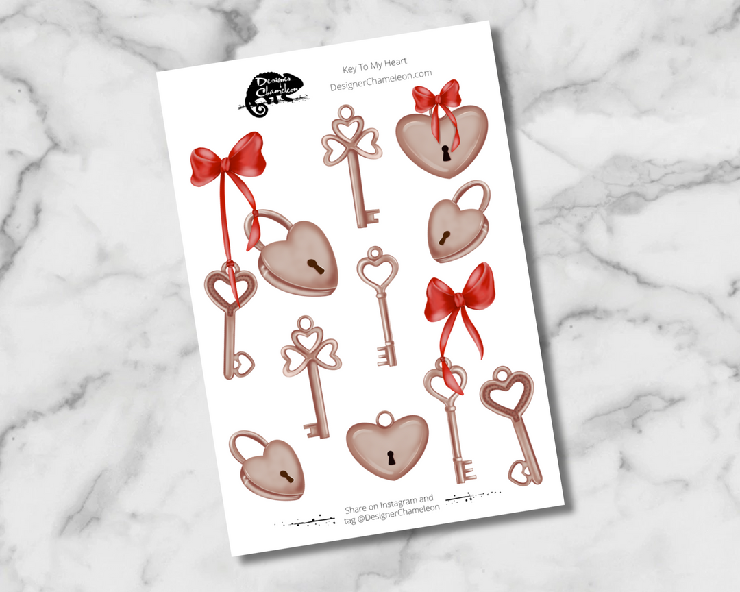 Key to my Heart Sticker Set