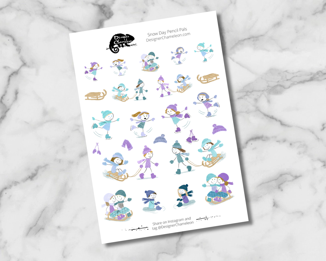 Snow Day Pencil Pals Sticker Collection