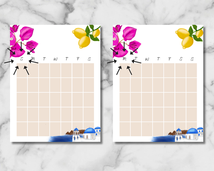 Santorini Summer Planner Inserts