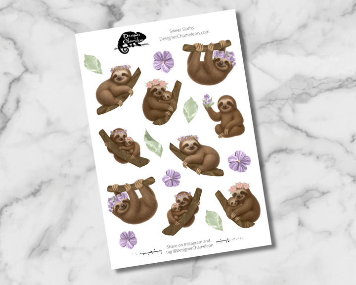 Sweet Sloths Sticker Collection