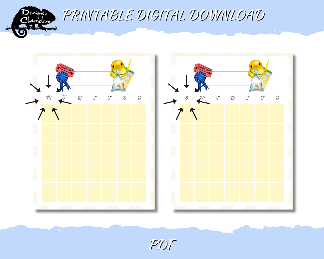 DIGITAL County Fair Planner Inserts