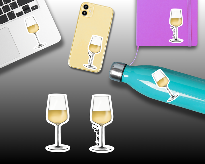 White Wine Waterproof Vinyl 3" Sticker