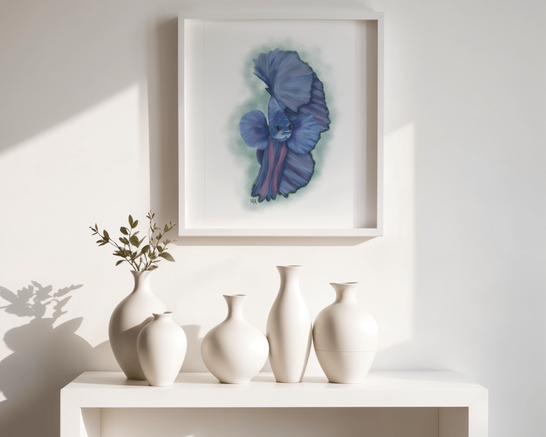 Blue Betta Art Print