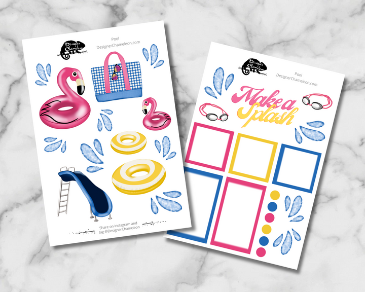 First Choice Pool File Sticker Pool Sticker Set – Designer Chameleon