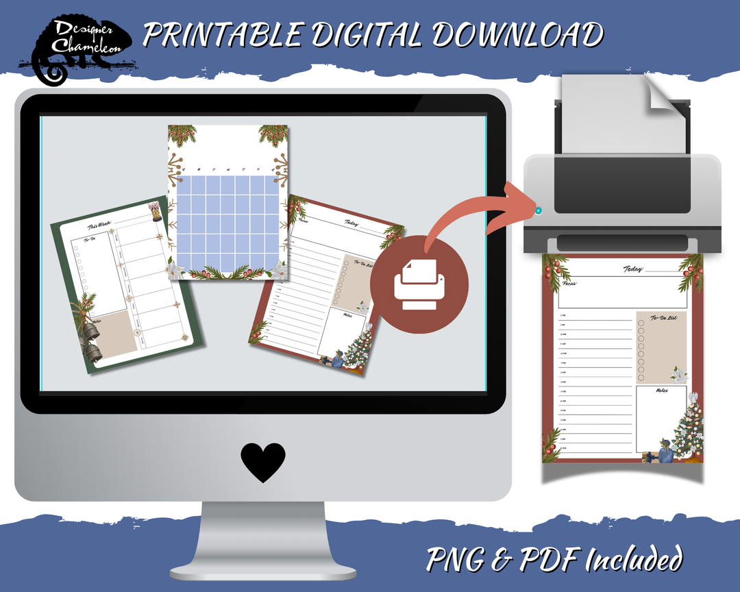 DIGITAL Farmhouse Christmas Planner Inserts