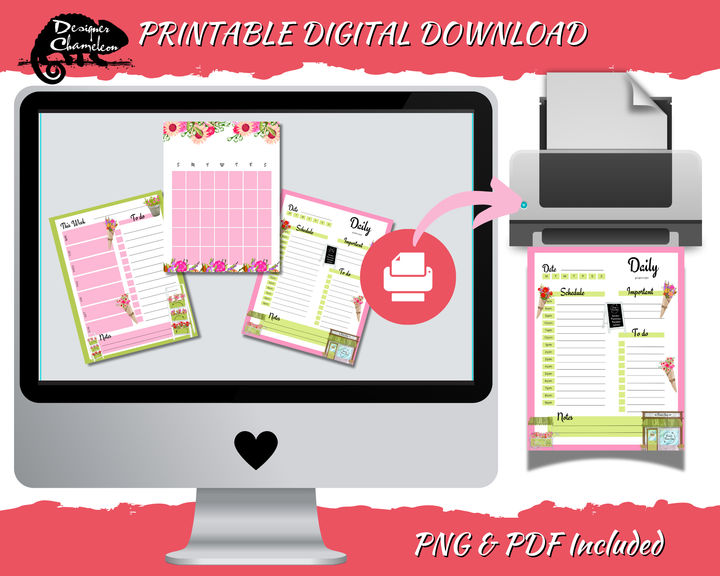 DIGITAL Flower Shop Planner Inserts