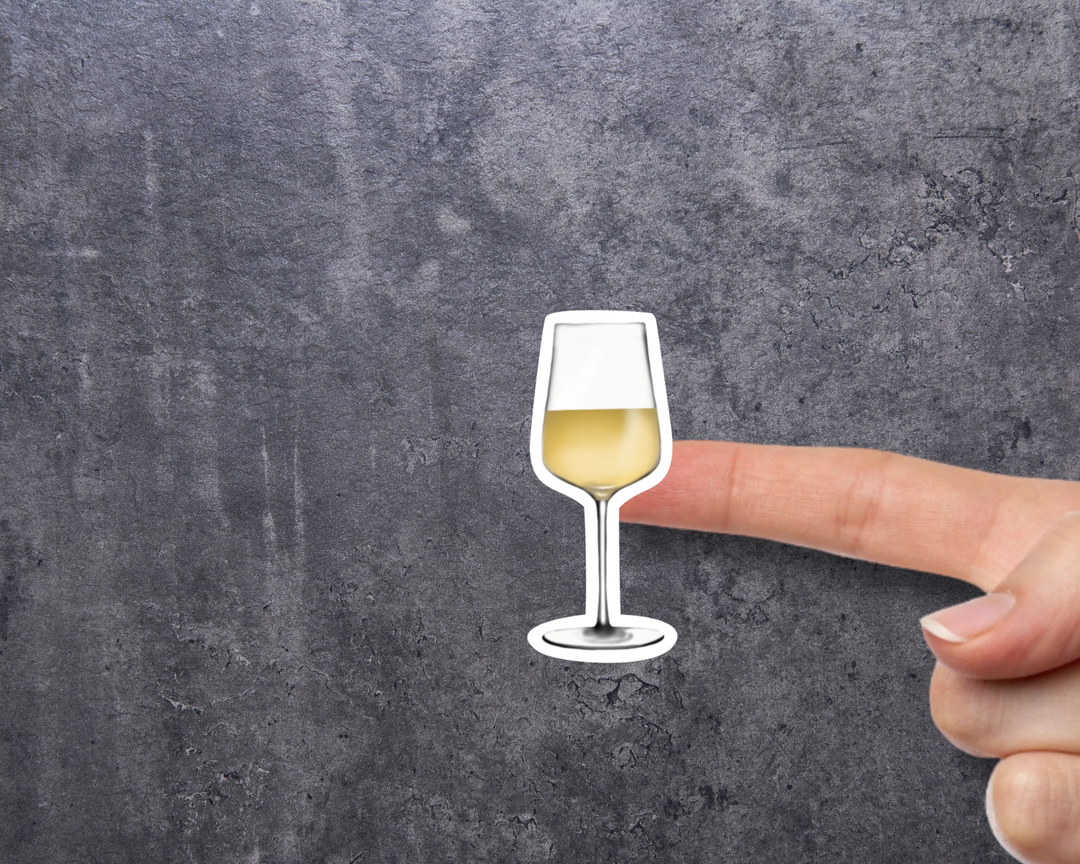 White Wine Waterproof Vinyl 3" Sticker