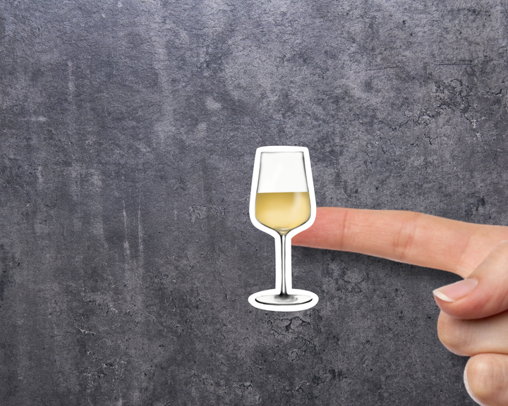 White Wine Waterproof Vinyl 3" Sticker