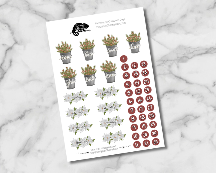 Farmhouse Christmas Sticker Collection
