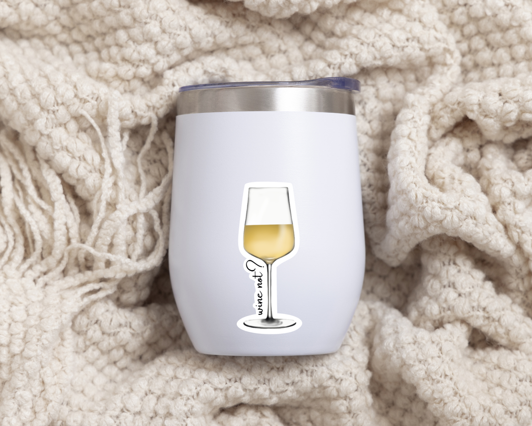 White Wine Waterproof Vinyl 3" Sticker
