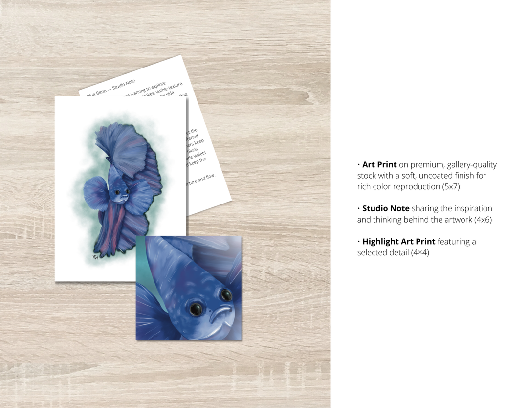 Blue Betta Art Print