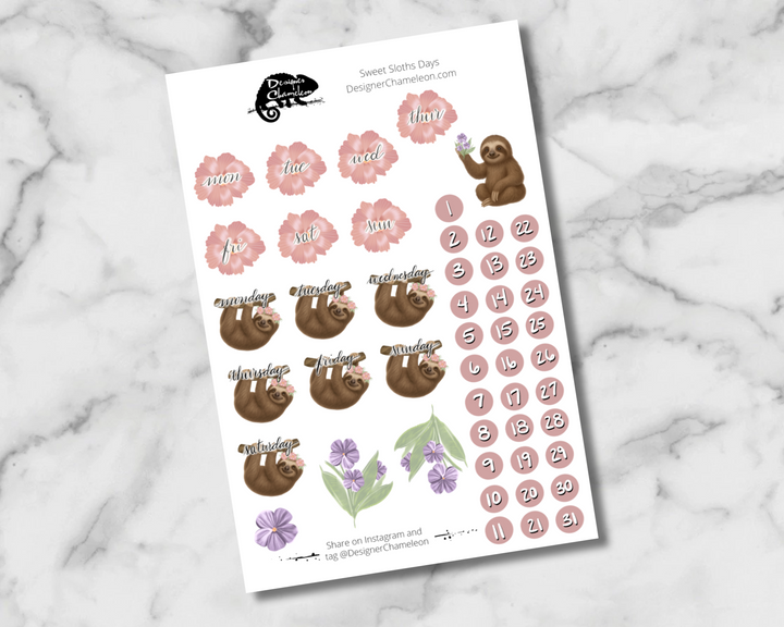 Sweet Sloths Sticker Collection